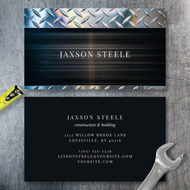 Industrial Diamond Plate Masculine Business Card (Creator Uploaded)
