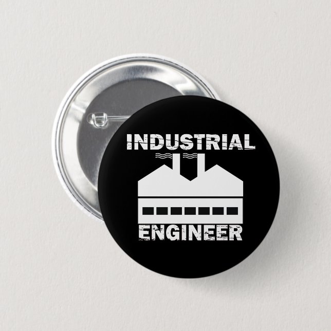 Industrial engineer 6 cm round badge (Front & Back)