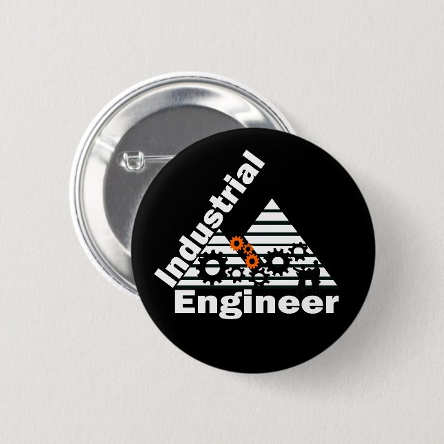 Industrial engineer 6 cm round badge (Front & Back)