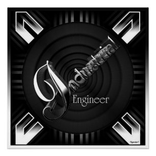 Industrial Engineer Deco Flare Poster