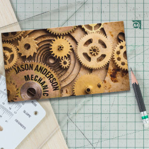 Industrial Gear Auto Repair Automotive Mechanic  Business Card