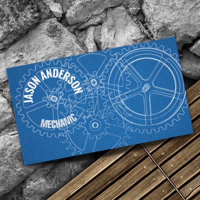 Industrial Gear Auto Repair Automotive Mechanic  Business Card (Industrial Gear Auto Repair Automotive Mechanic Business Card)