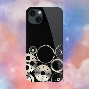 Industrial Gears on Black and Grey iPhone 13 Case