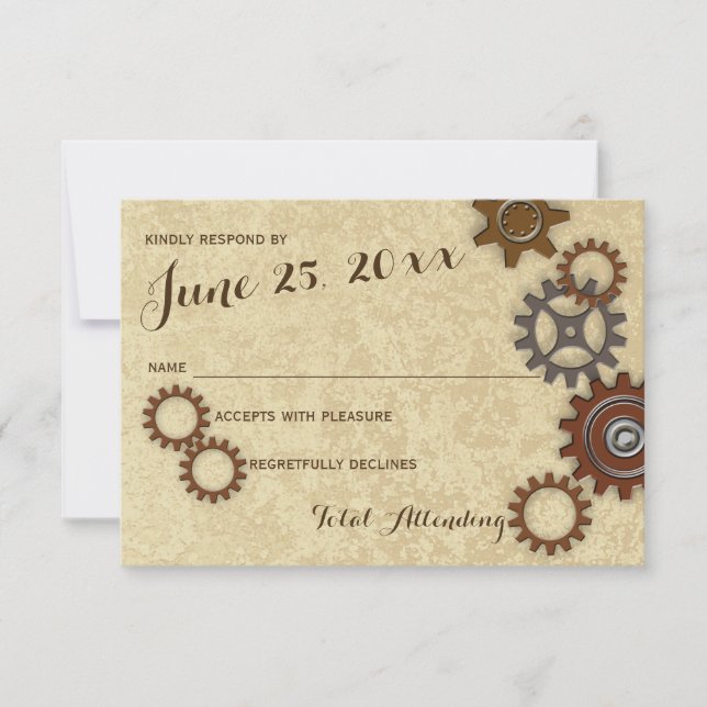 Industrial Gears Rustic Wedding Response (Front)