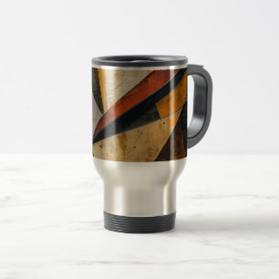 Industrial Geometry Fusion Abstract Surface Travel Mug