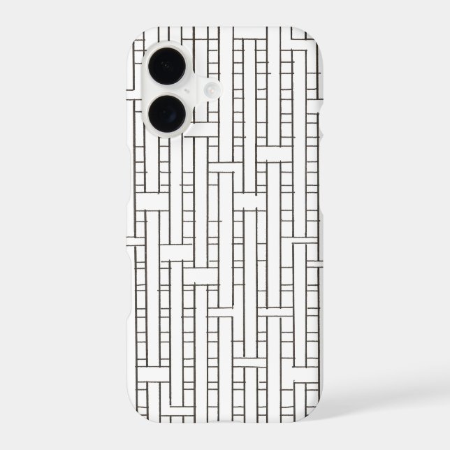 Industrial Grid-Black And White Modern Geometric (Back)