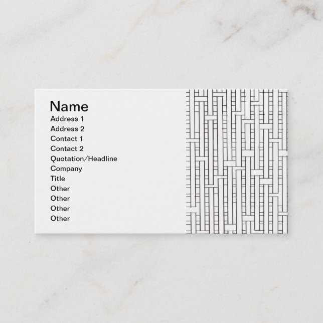 Industrial Grid-Black and White Modern Geometric  Business Card (Front)