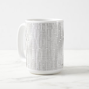 Industrial Grid-Black And White Modern Geometric Coffee Mug