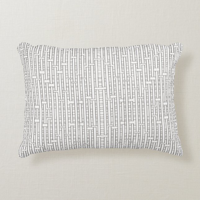 Industrial Grid-Black and White Modern Minimalist Decorative Cushion (Front)