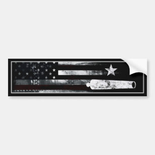 Industrial Grunge American Flag Star Cannon Bumper Sticker