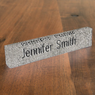 Industrial Grunge Cement Texture Graffiti Look Nameplate