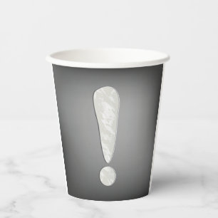 Industrial Grunge Exclamation Mark Symbol Paper Cups