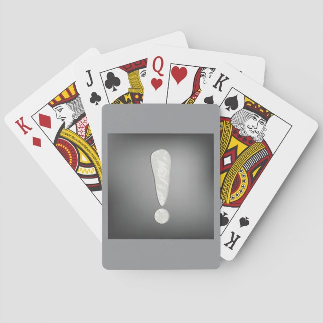 Industrial Grunge Exclamation Mark Symbol Playing Cards (Back)