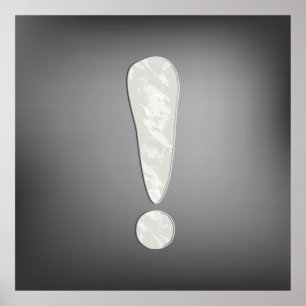 Industrial Grunge Exclamation Mark Symbol Poster
