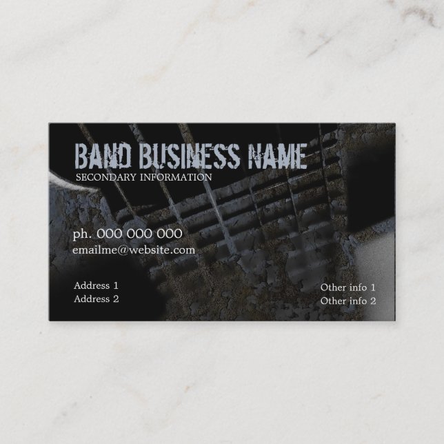 Industrial Grunge Guitar Business Card (Front)