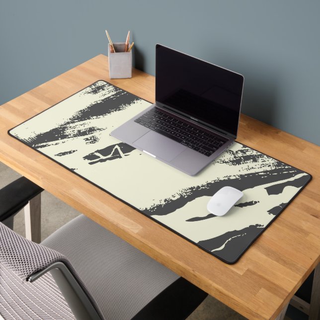 Industrial Grunge Textured Ink Wash Large Desk Mat (Office 2)