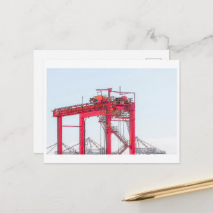Industrial Harbour Harbour Port Crane Sketch Postcard