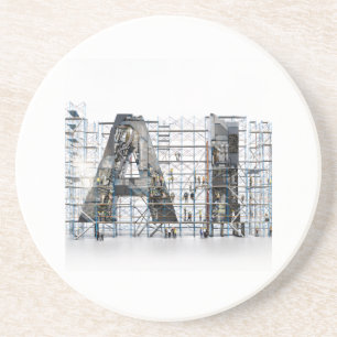 Industrial Letterform Architecture Art Coaster