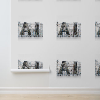 Industrial Letterform Architecture Art Wallpaper