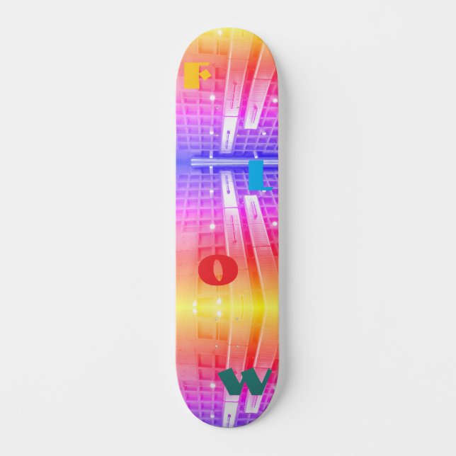 Industrial Lights Rainbow Flow Skateboard (Front)