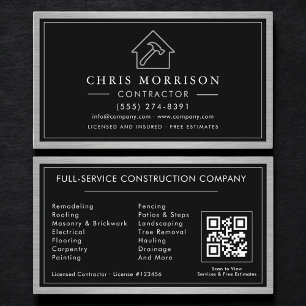 Industrial Metal Construction QR Code Business Card