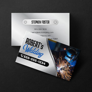 Industrial Metal Fabricator Welding Contractor Business Card