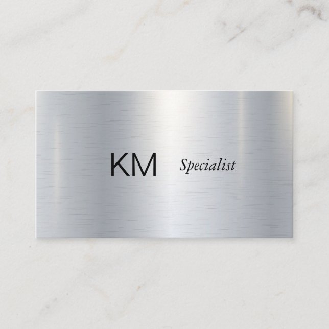 Industrial | Metallic | Shiny | Simple Minimal Business Card (Front)