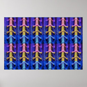 Industrial Multicolored Abstract Design Poster