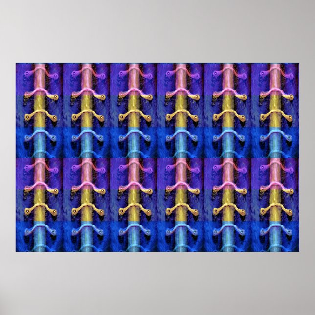 Industrial Multicolored Abstract Design Poster (Front)
