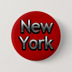 Industrial New York - On Red 6 Cm Round Badge