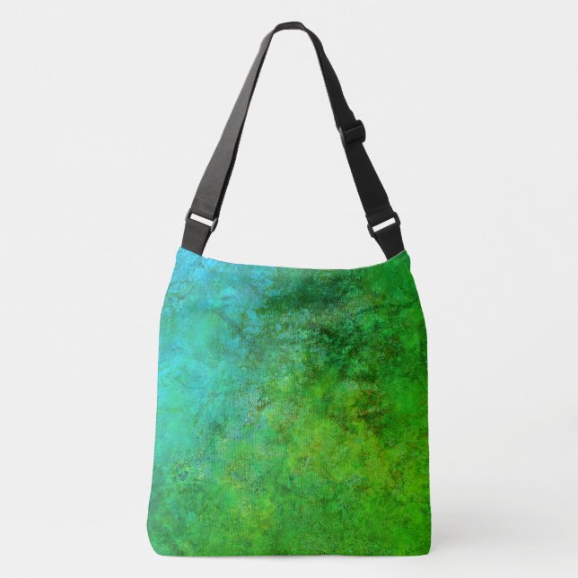 Industrial  Rustic Rust Inspired Art Green Blue  Crossbody Bag (Front)