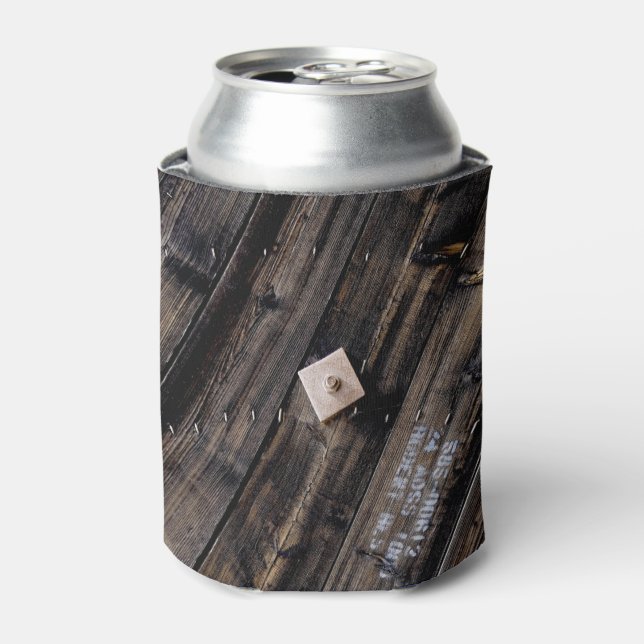 Industrial Rustic Wood Can Cooler (Can Front)