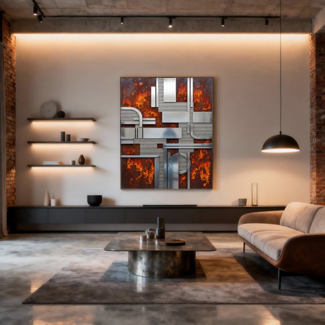Industrial Rusty Metal Steampunk Geometric Canvas Print (Creator Uploaded)