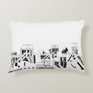 Industrial Skyline Accent Pillow