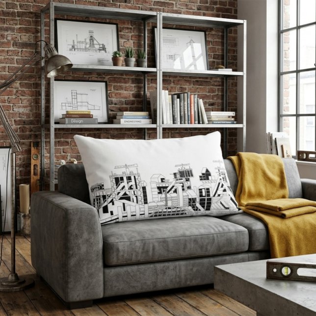 Industrial Skyline Accent Pillow (Creator Uploaded)