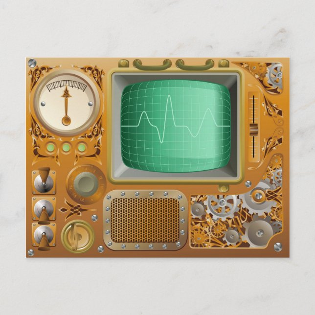 Industrial Steampunk media player Postcard (Front)