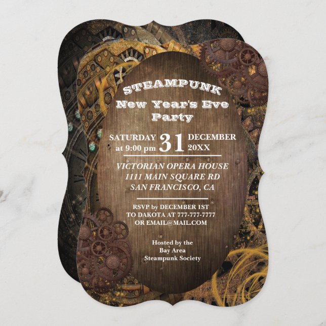 Industrial Steampunk Party Invitation (Front/Back)