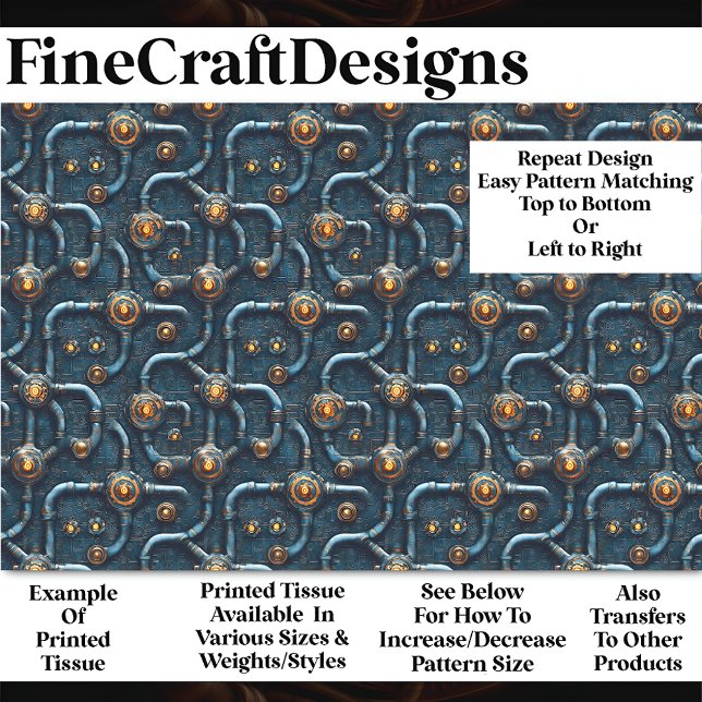 Industrial Steampunk Pipes Pattern BM2 Decoupage   Tissue Paper (Creator Uploaded)
