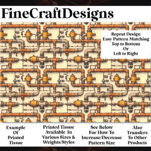 Industrial Steampunk Pipes Pattern BM6 Decoupage   Tissue Paper