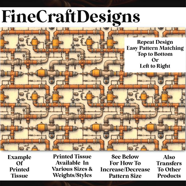 Industrial Steampunk Pipes Pattern BM6 Decoupage   Tissue Paper (Creator Uploaded)