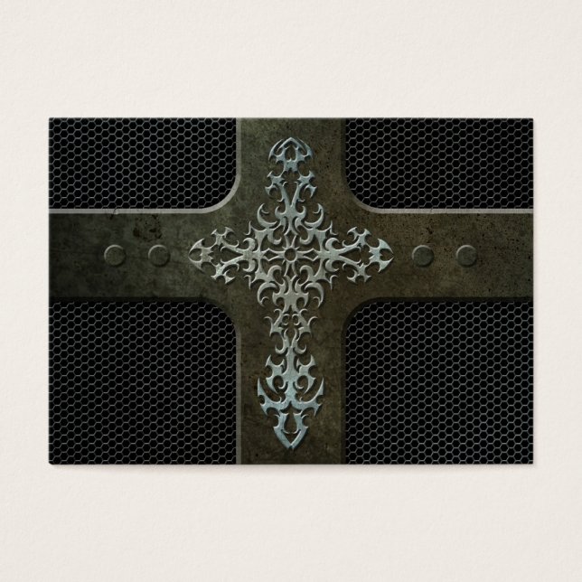 Industrial Steel Mesh Gothic Cross (Front)