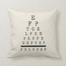 Industrial Style Decorative Throw Pillow Eye Chart