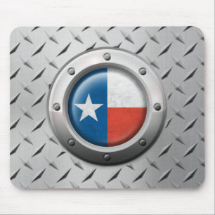 Industrial Texas Flag with Steel Graphic Mouse Pad
