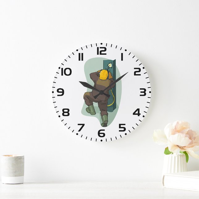 Industrial Welder Welding Metal Plate Large Clock (Creator Uploaded)