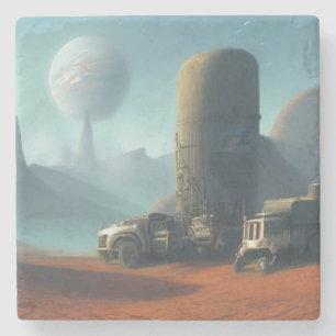 Industry on Mars Artwork Stone Coaster
