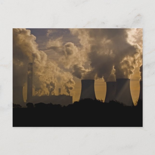 Industry polluting the atmosphere postcard (Front)