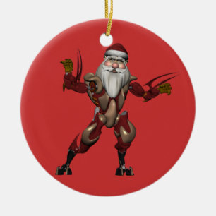 Industry Robot Santa Claus Ceramic Tree Decoration