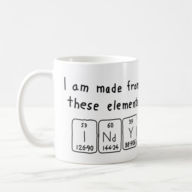 Indy periodic table name mug (Left)