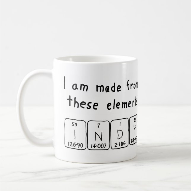 Indy periodic table name mug (Left)
