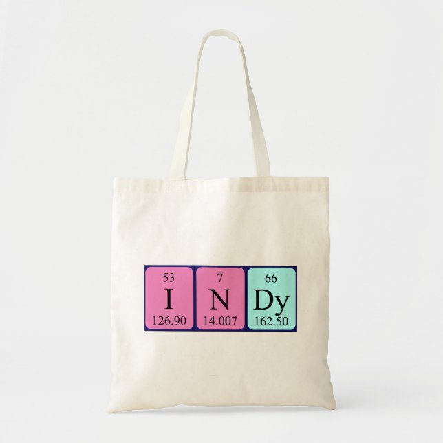 Indy periodic table name tote bag (Front)